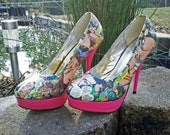 Gambit and Rogue - Love Story - High Heels - X-Men - Comic Book Shoes
