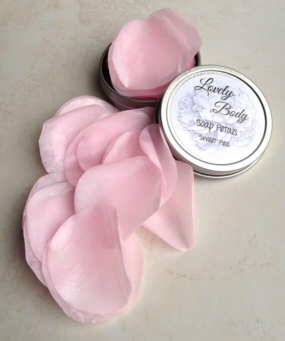 Sweet Pea Pink Travel Soap Petals Organic by LovelyBody on Etsy