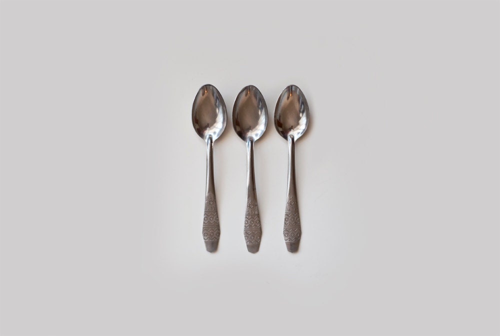 Vintage teaspoons - set of 3 - stainless steel