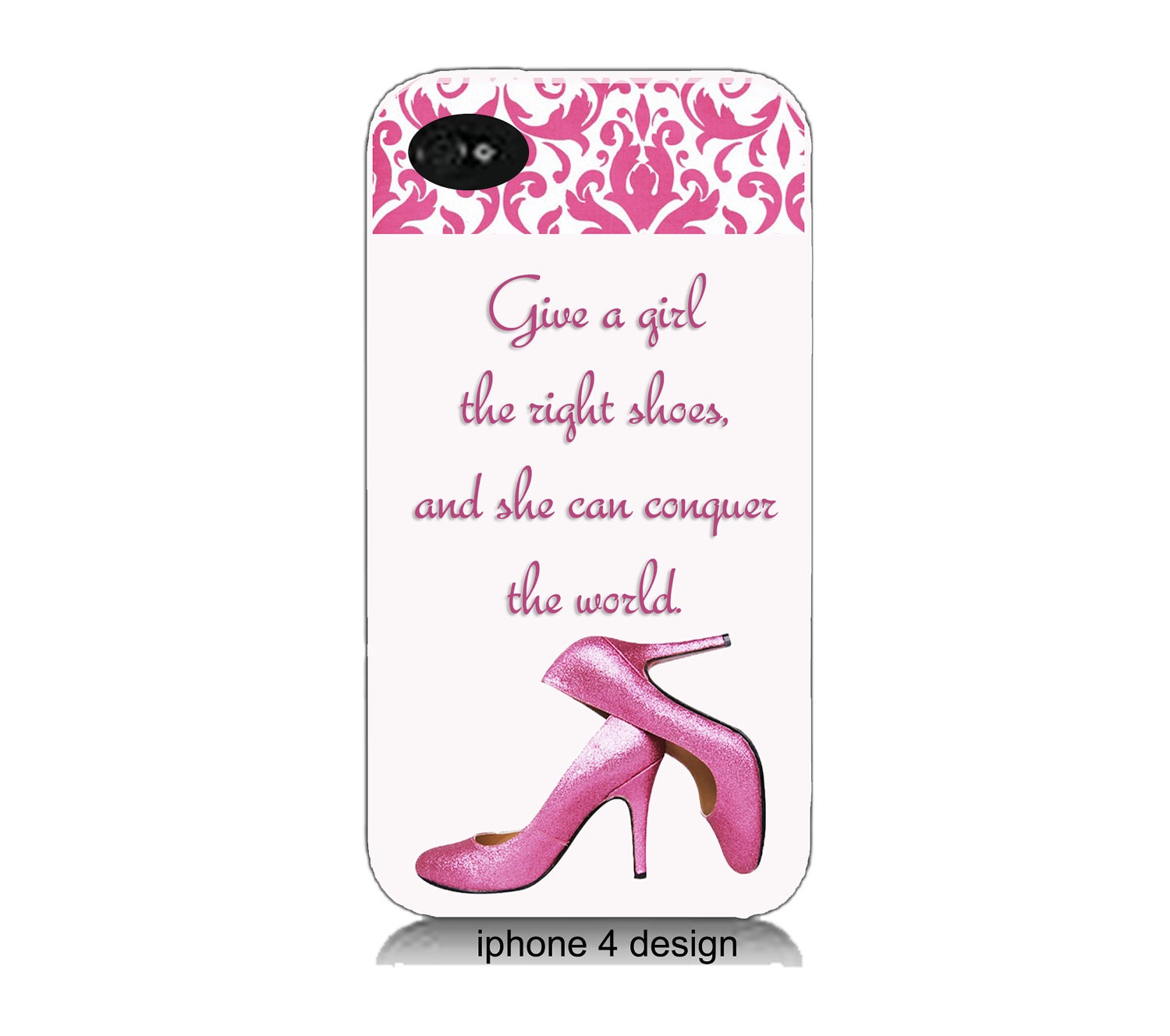 Marilyn Monroe Quote, Give A Girl The Right Shoes..  Iphone 4 cell phone accessory case, Iphone case, Iphone 4s case,