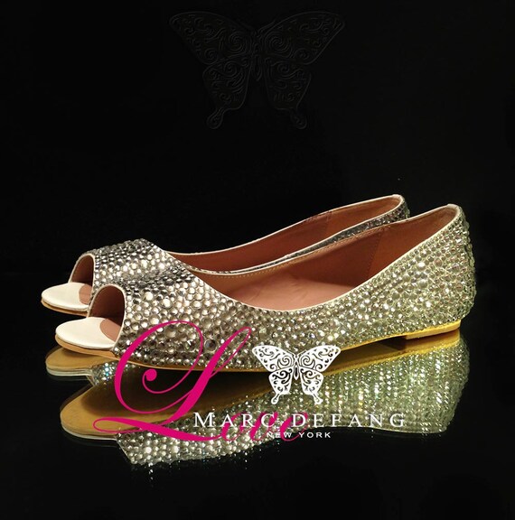 open toe bridal flats