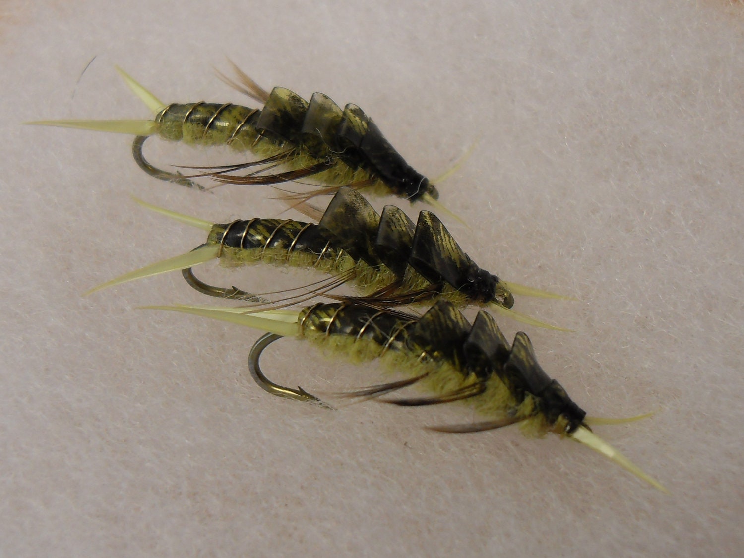 Items similar to Fishing Flies, Golden Stonefly Nymph, 3 Fly Selection