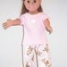 18 inch Doll Clothes Pajamas Flannel Dog Pants Pink Shirt