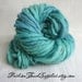 SALE HandSpun Thin n Thick Yarn, Hand dyed yarn, Caribbean Blues, Thick and Thin Yarn, Knitting supplies, Hand Dyed Merino Wool