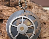 Steampunk Necklace, Pendant Necklace, Tim Holtz Chain, Simple Necklace, Mixed Metal Necklace, Unisex Necklace