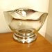 Vintage Silver Ombre Glass Bowl, Mid Century, Large size Bowl, Fruit or Punch or Chip Bowl