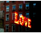 Love NYC Retro Carnival Lights Valetine's Day 5x7 - Fine Art Photograph - Holiday Gift