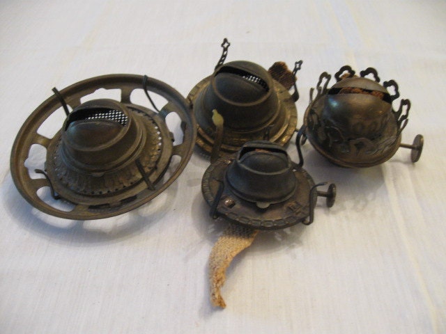 Kerosene Oil Lamp Brass Burners 4 Different By VeryVintageVera