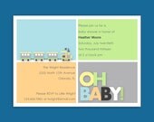 Oh Baby Simple Baby Shower Digital Printable Invitation JPEG File