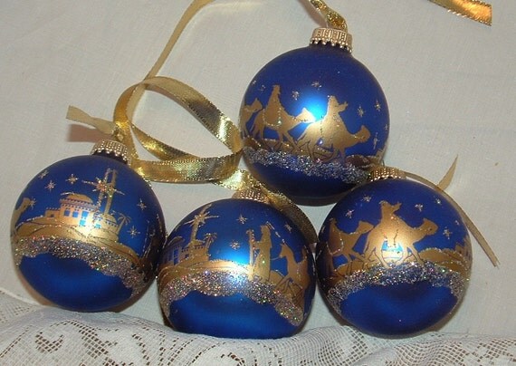 blue glass christmas ornaments with golden by alabamafarmgirl blue glass christmas ornaments with golden by alabamafarmgirl