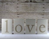 1 Wooden Block Letter - Hand painted, modern rustic, wood, one-of-a-kind, wedding, cake table, nursery, welcome
