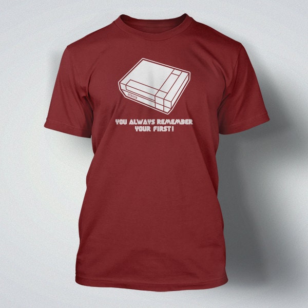 Classic Video Game t shirt You Always Remember Your First Screen Printed T-Shirt  mens womens ladies youth kids