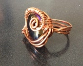 Bold and beautiful artist designed copper wirewrapped ring