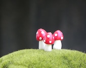 Miniature Mushrooms fairy garden - red - TheLittleHedgerow