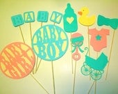 Baby Shower Photo Booth Props - Set of 12 Party Decorations