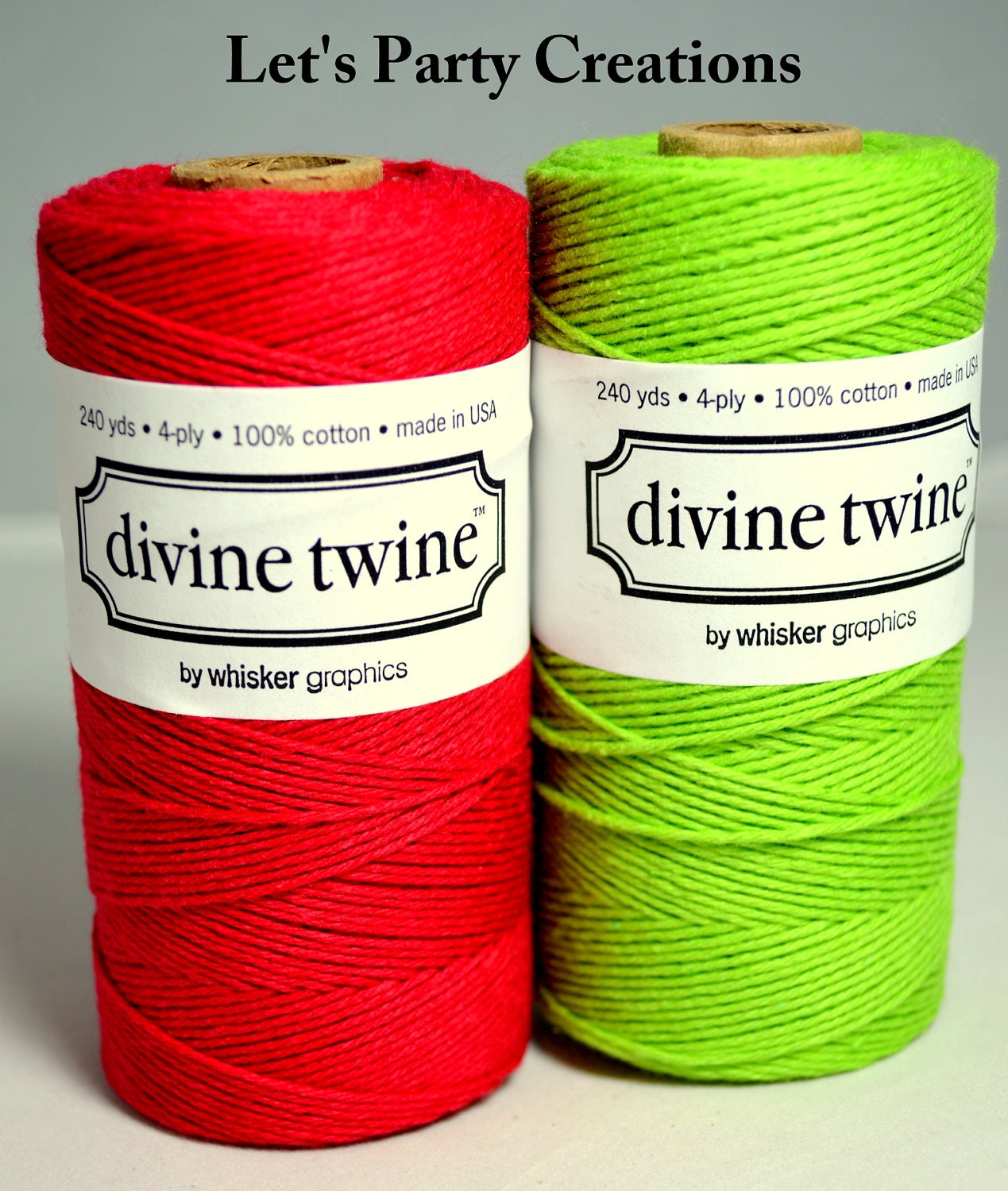 Red and Green Bakers Twine--Solid Red and Green Divine Twine Combo (480 yards) RED Bakers Twine,GREEN Bakers Twine, Christmas, Holiday Twine Il_570xn