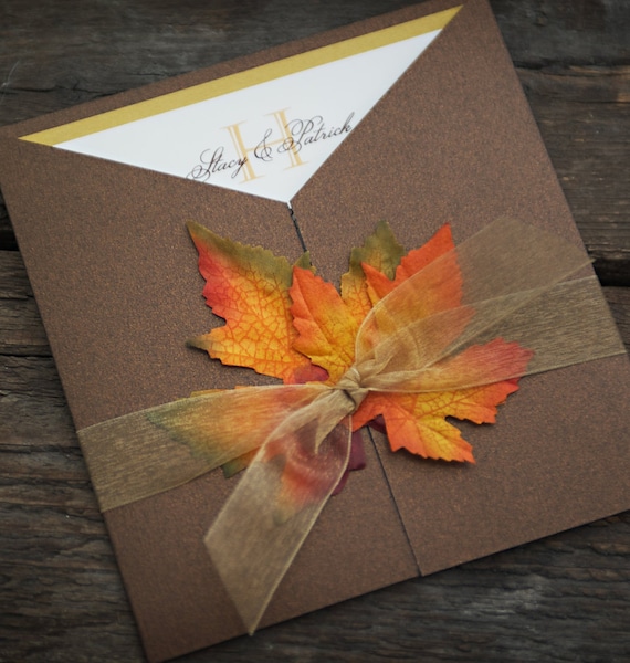Fall Wedding Invitation - Custom Sample