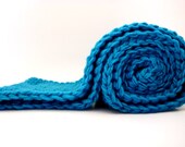 Handmade Crocheted Acrylic Chunky Monkey Infinity Scarf - Blue Lizard 1119