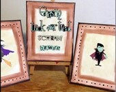 Halloween Decoration Trick or Treat Trio Wall Hangings 8x10's