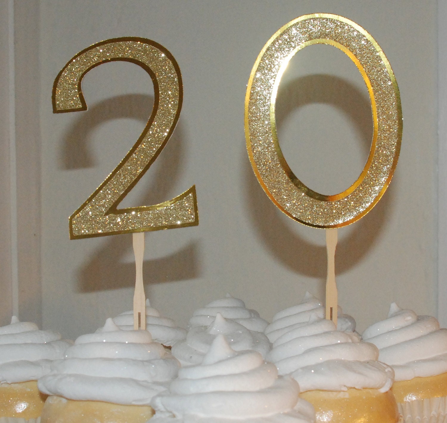 Large glitter monogram cake topper