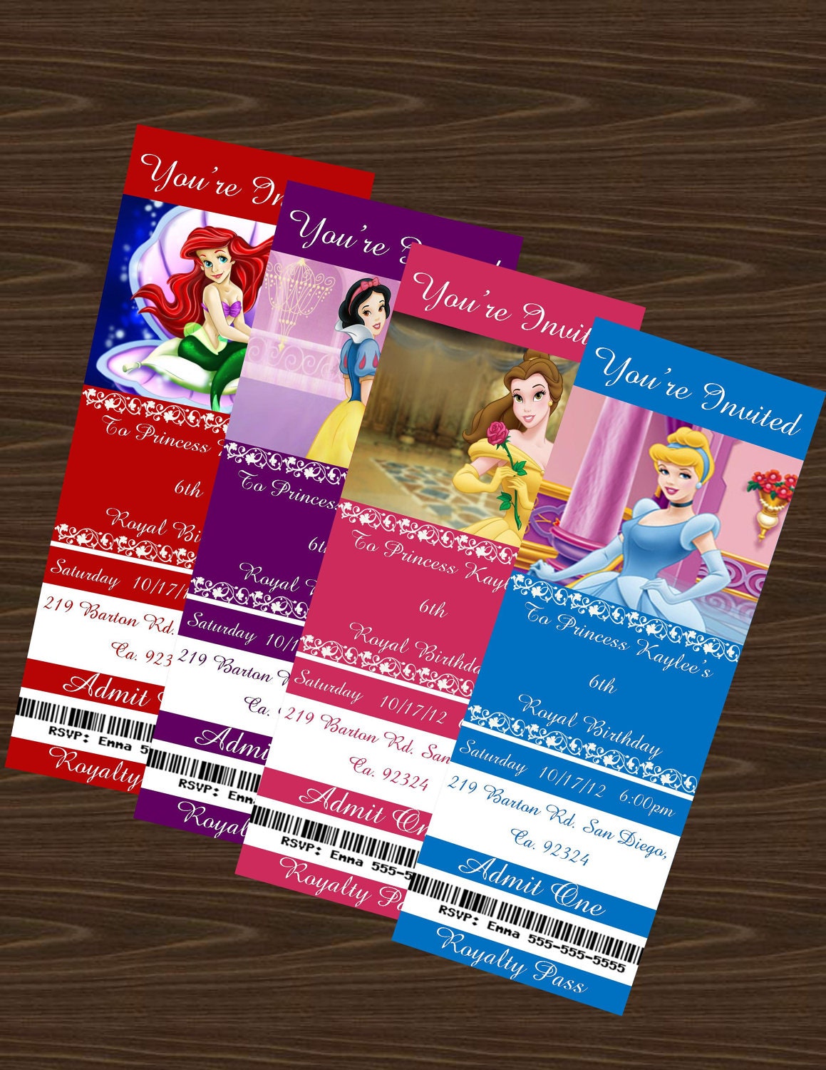 Disney Princess tickets Assorted by NhelyDesigns on Etsy