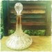 Large Vintage Cut Glass Decanter with Gold Trim Detail
