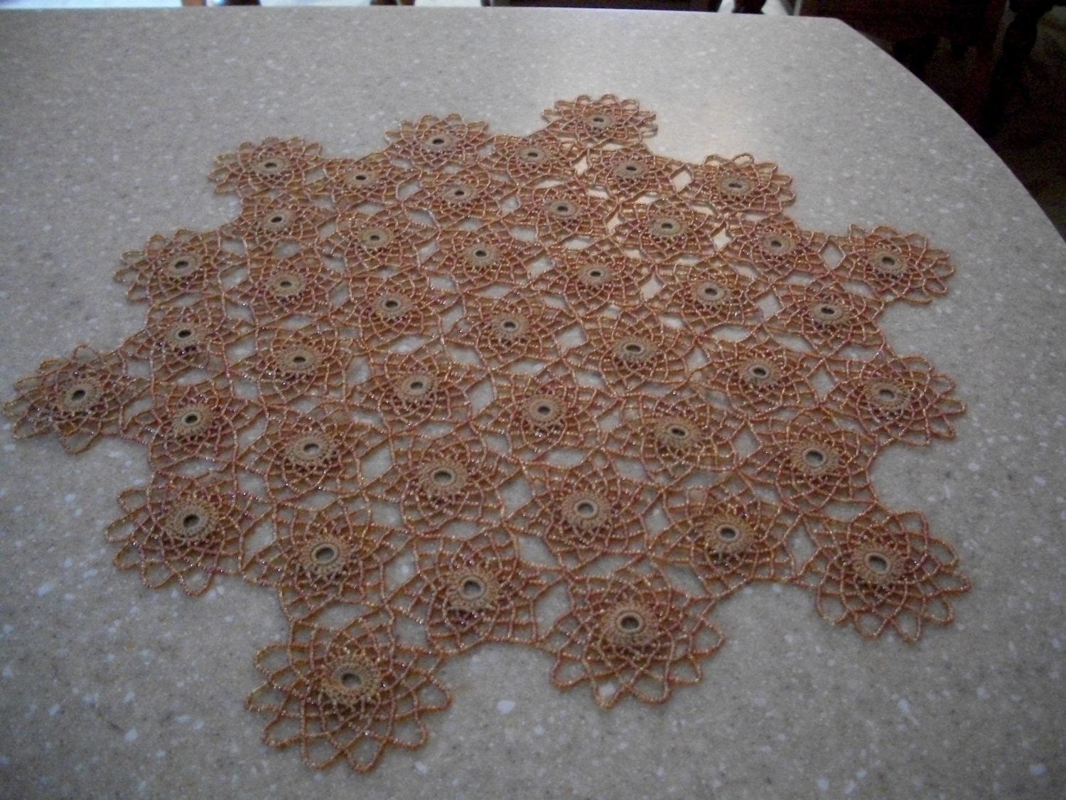 beaded doily