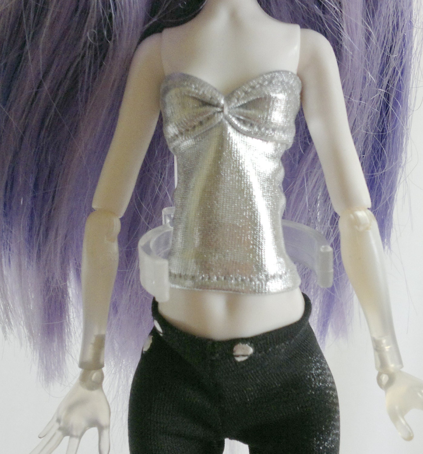 Dolls top clothes outfit  for Monster high doll    Silver  MH083