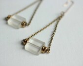 Glass Earring with Brass Discs Dangle Earring