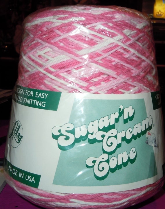 SUGAR N' CREAM 1Lb 100 Cotton Yarn Cone Vintage by JenKlimas