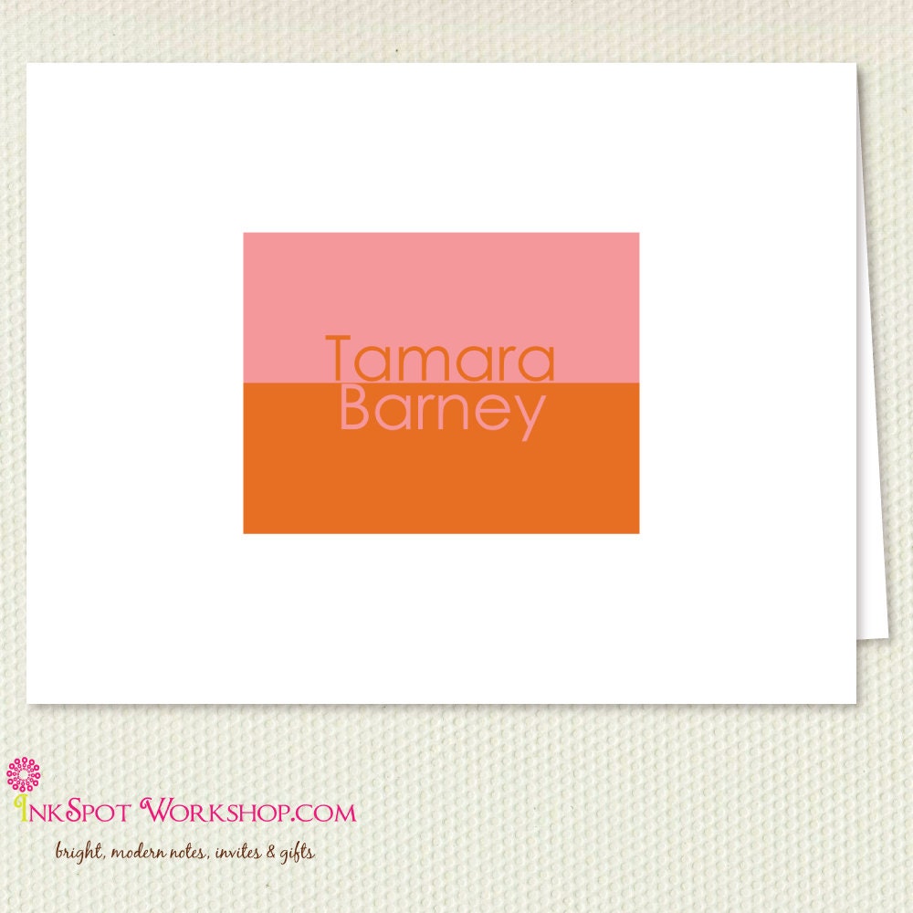 Personalized Color Block Note Cards You Design