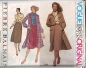 1980s Vintage Sewing Pattern Vogue Paris Original 1750 Pierre Balmain Jacket Skirt Blouse Secretary Size 16 Bust 38 UNCUT 80s