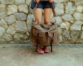 SALE - 10% OFF - Mackenzie in Taupe Brown //Satchel / Messenger / Laptop / Diaper bag / Tote / Handbag / For Him / For Her / Women