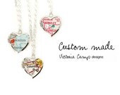 Custom Silver Map Necklace, Vintage Heart Locket, Personalized Map Jewelry, Map Locket, Sterling Silver Chain - Made to Order