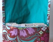 Fabric Coupon Holder Purse Organizer Soul Blossoms Floral Pink and Chocolate Floral