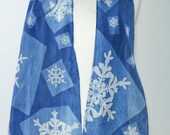 Snow Patch cyanotype silk scarf