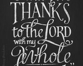 Give Thanks - Chalkboard Art Print Bible Verse - 8x10