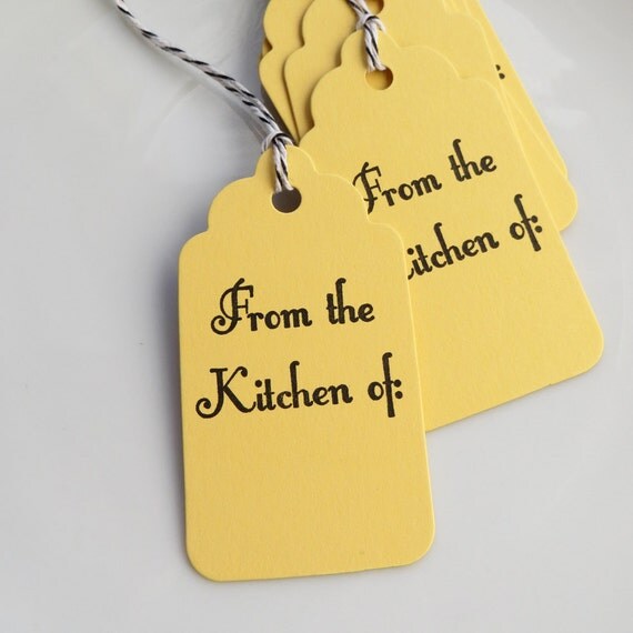 From the Kitchen of Tags - Set of 8 - Custom Colors Available - Food Label Tags Gift Wrap Gift Packaging Il_570xn
