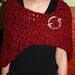Gorgeous - Chunky Cranberry Shawl - Poncho - Super soft and Cozy