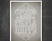 Cupcakes Make People Happy 8x10