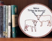 Slimy Bull Hand Embroidery - 7" Hoop