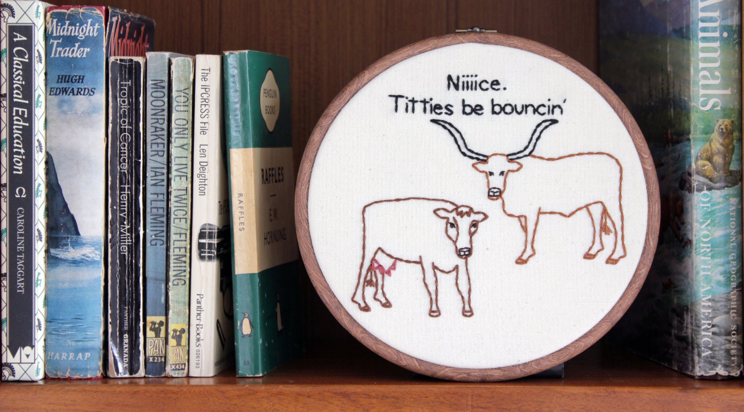Slimy Bull Hand Embroidery - 7" Hoop