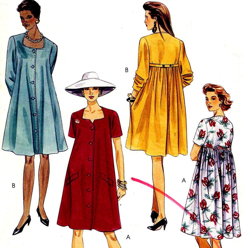 Easy Vintage Trapeze Dress Sewing Pattern by