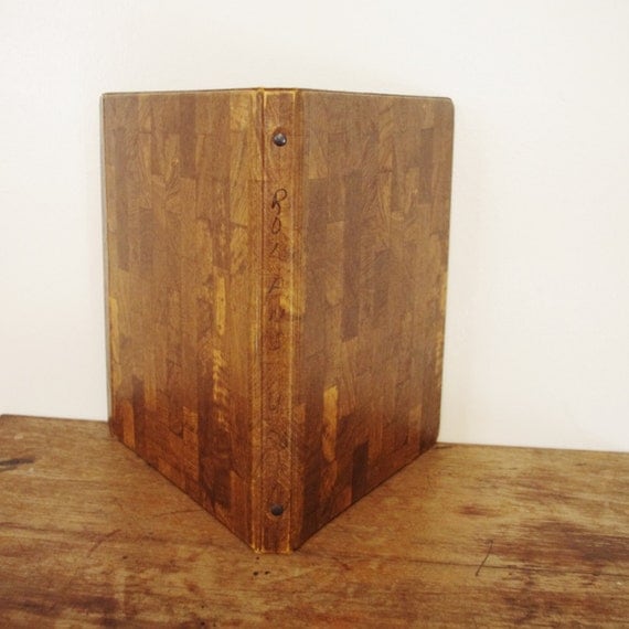 Vintage Wood Grain 3 Ring Binder with Foldover Cover by JeanJuly