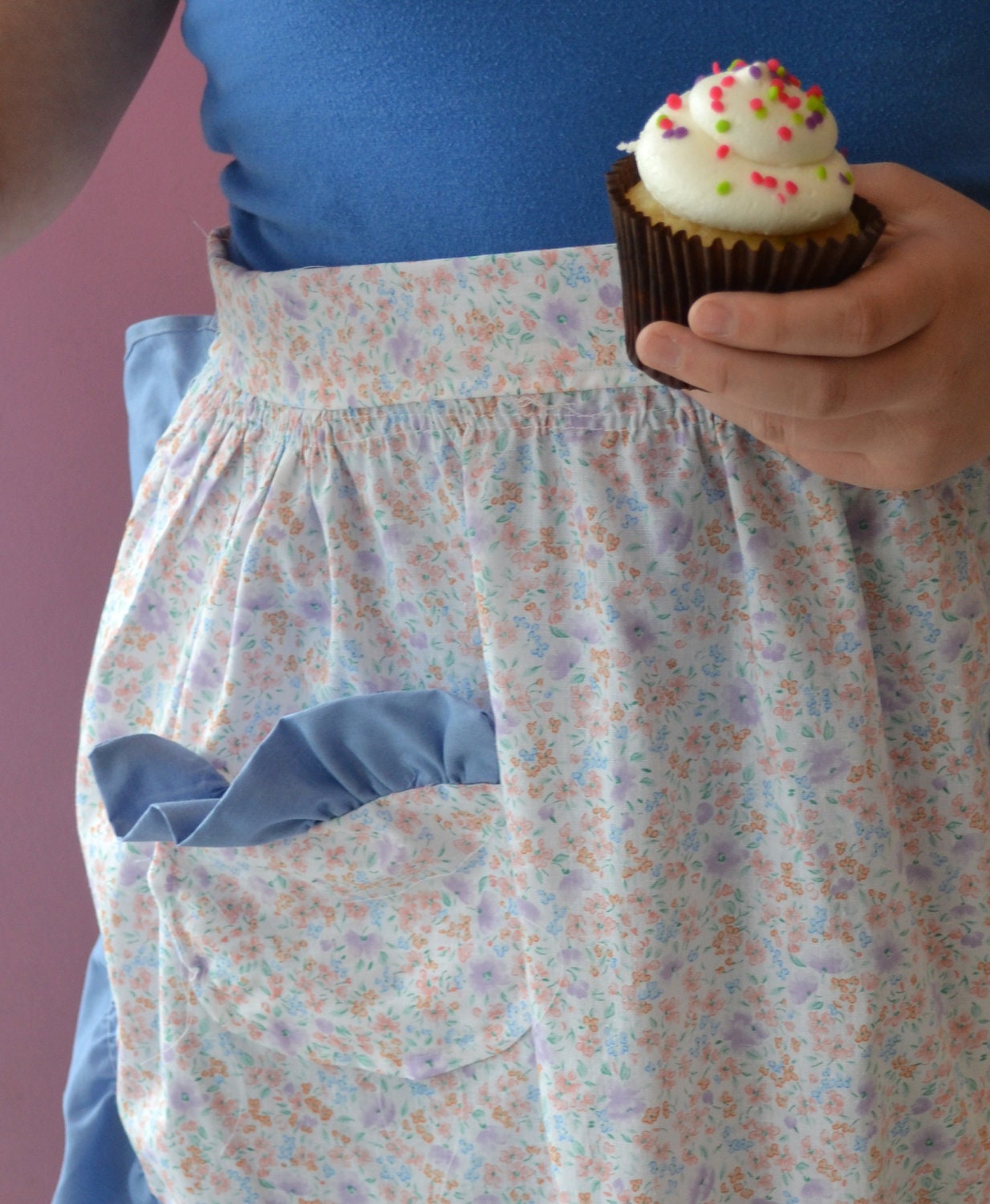 50's Half Apron -- Country Floral