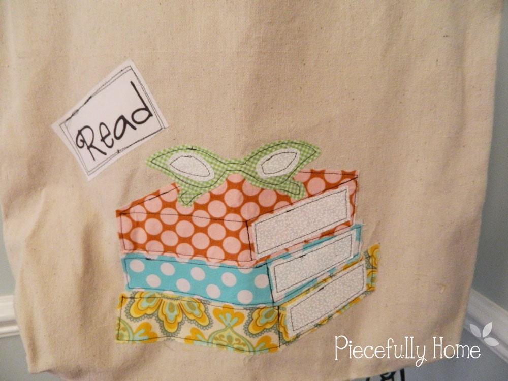 Canvas Tote Bag with Books