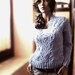 Hand knit womens Sweater Steel Blue Merino sweater Cable knit sweater Many colors available
