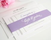 Purple Wedding Invitation, Whimsical Wedding Invitation - Classic Whimsy Wedding Invitation - Sample Set