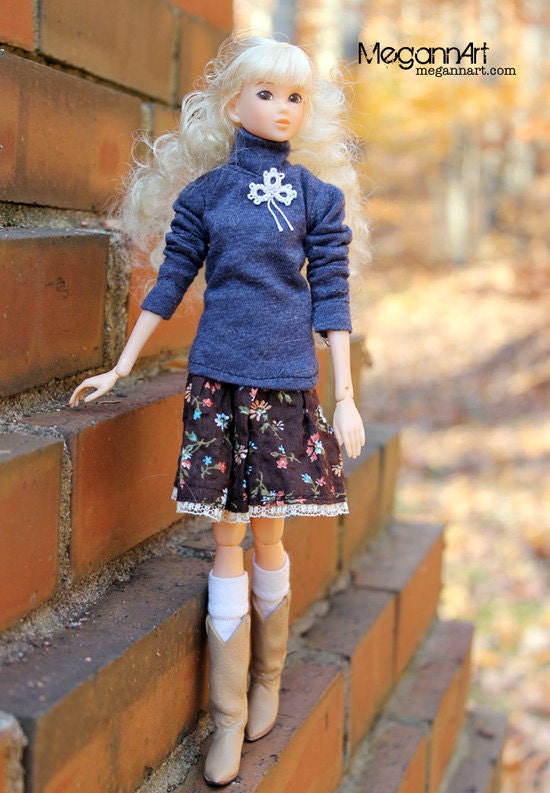 Turtleneck and Skirt Set for Momoko & Other 1:6 Scale Dolls