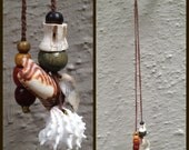 Hair Clip // Seashells, fish vertebrae, wood beads, hippie, boho, tribal, extension